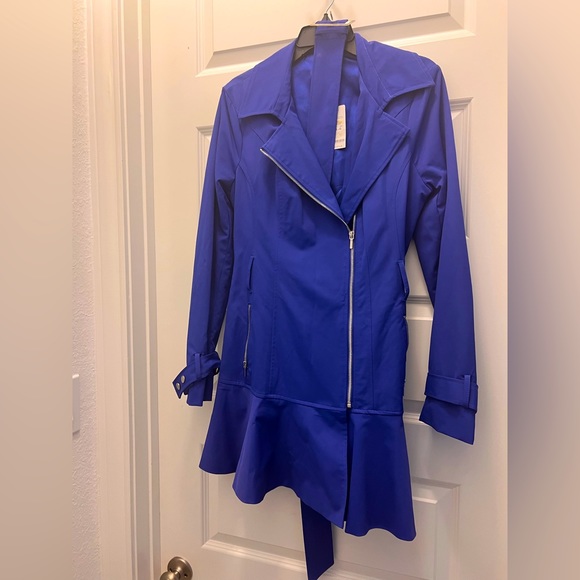 BeBe NWT blue coat with belt - Picture 2 of 16
